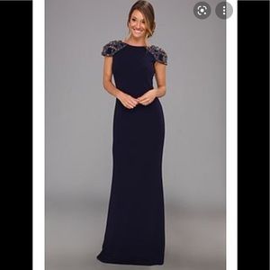 Badgley Mischka beaded cap sleeve gown NEVER WORN